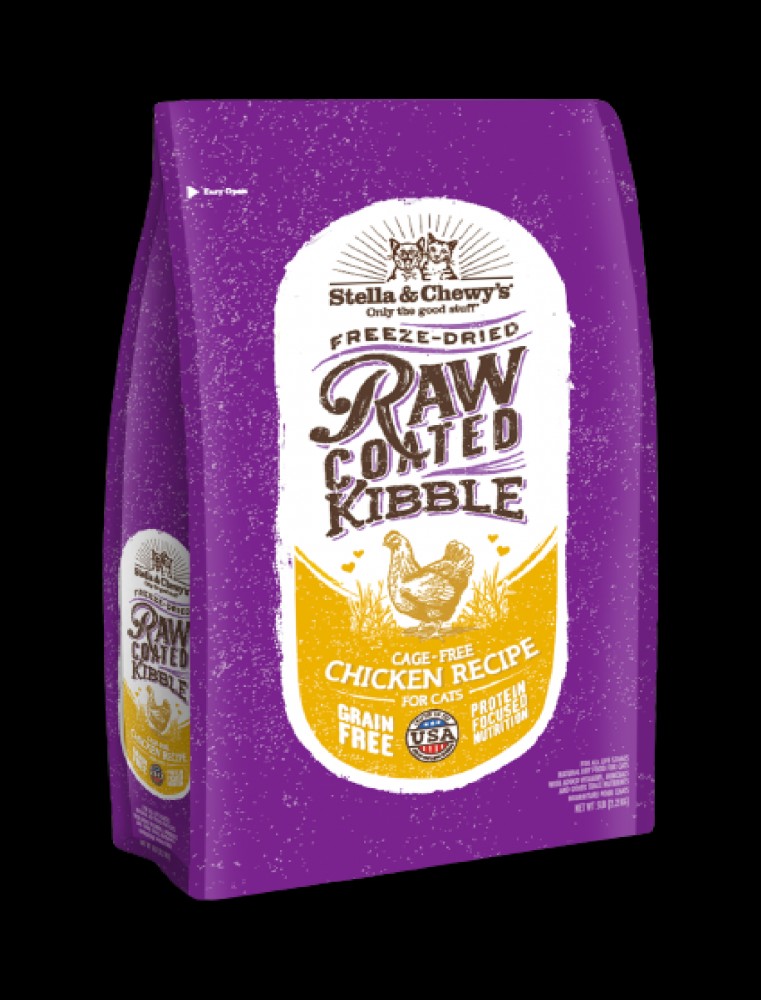 (exp: 09 May 2026) Stella & Chewy's Cat Raw Coated Cat Kibble 5kg (10lb) Chicken Dry Cat Food