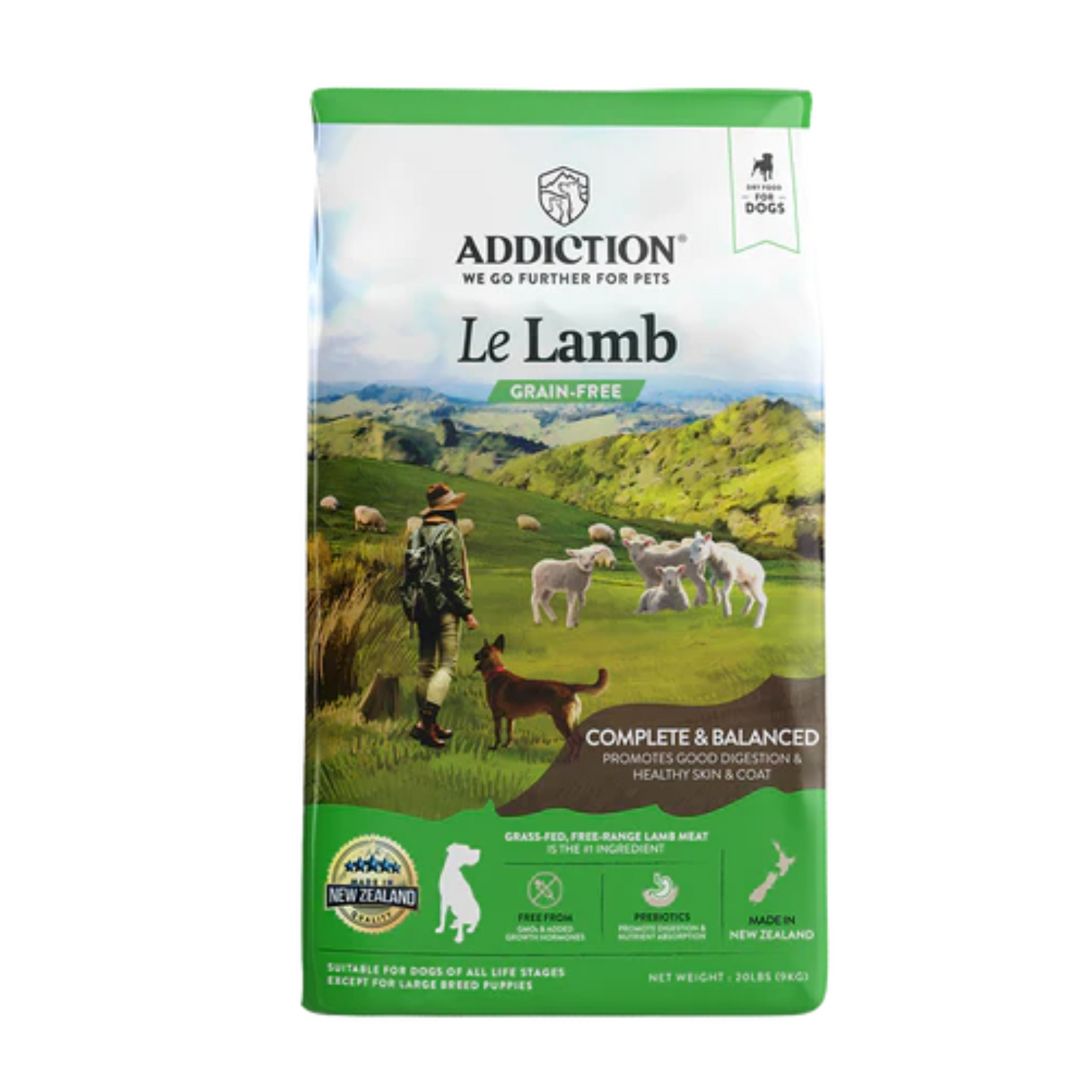 (exp: 20 Oct 2026) Addiction Dog 9kg Grain Free Le Lamb Dry Dog Food