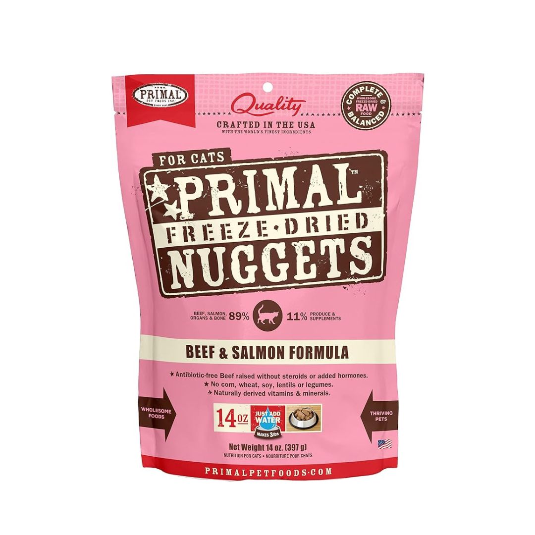 Primal Cat 397g Freeze-dried Nuggets Feline Beef & Salmon Formula Dry Cat Food