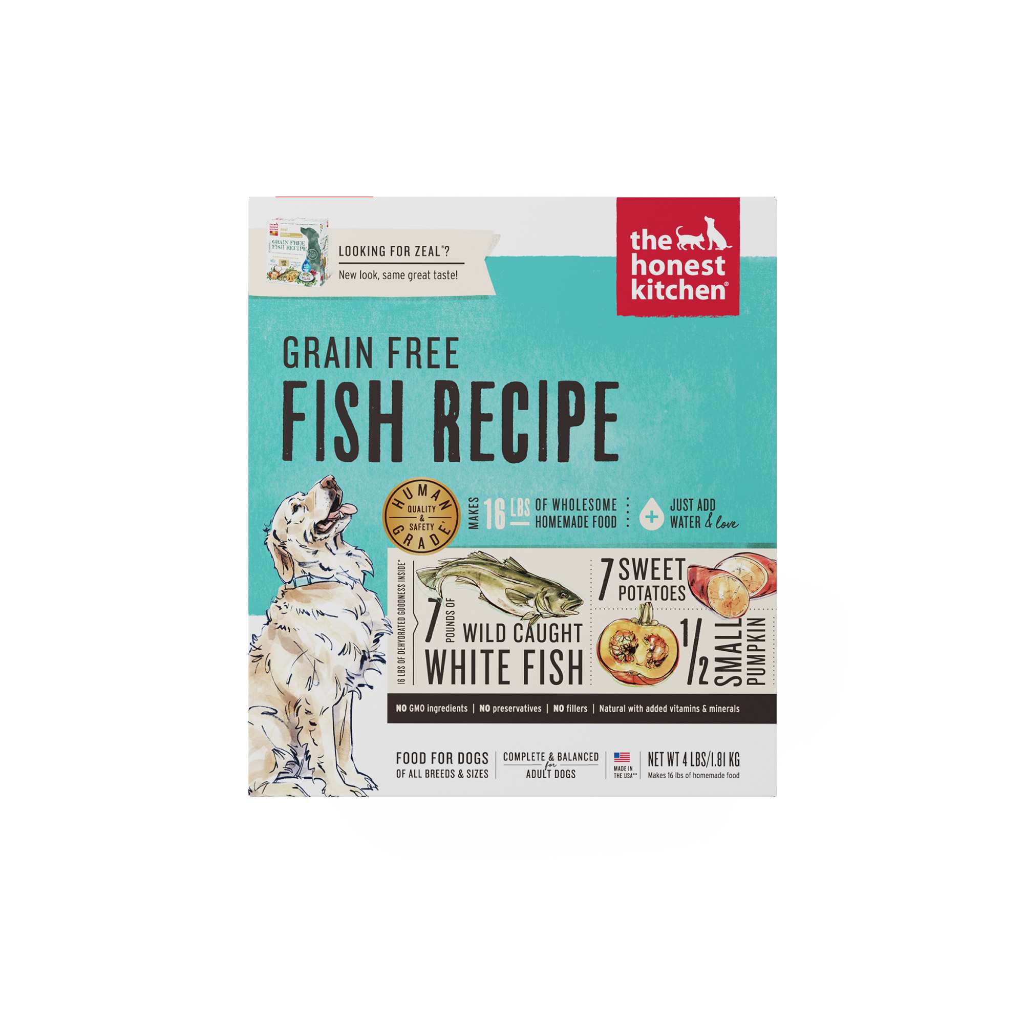 The Honest Kitchen Dog 4lbs Dehydrated Fish Grain Free Dry Dog Food
