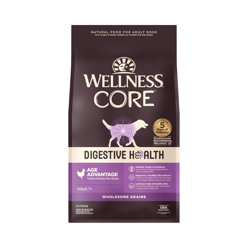 Wellness Core Dog 10.9kg (24lb) Digestive Health Age Advantage Chicken & Brown Rice Dry Dog Food