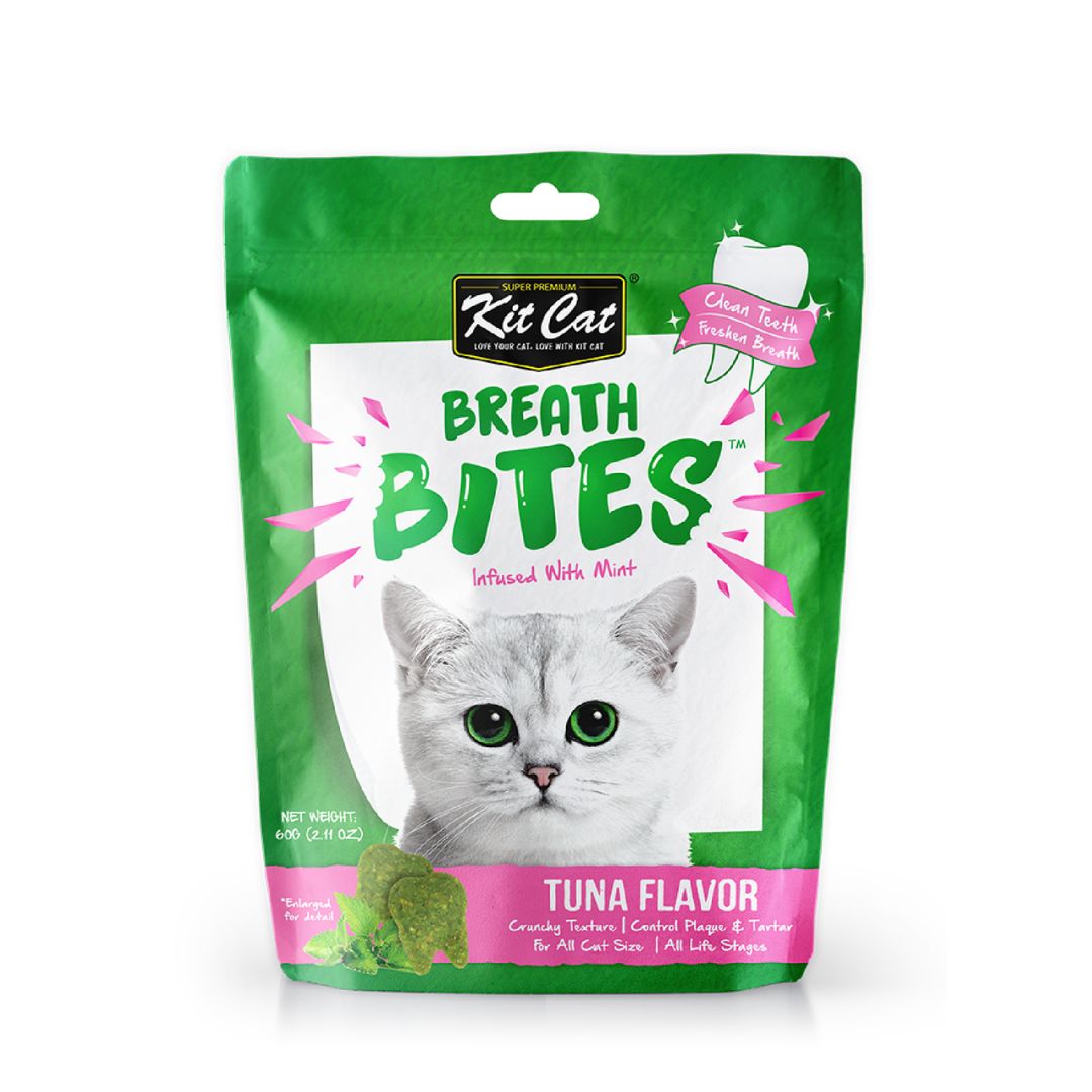 (exp: 06 Feb 2027) Kit Cat 60g Breath Bites Infused With Mint Tuna Flavor Cat Treat
