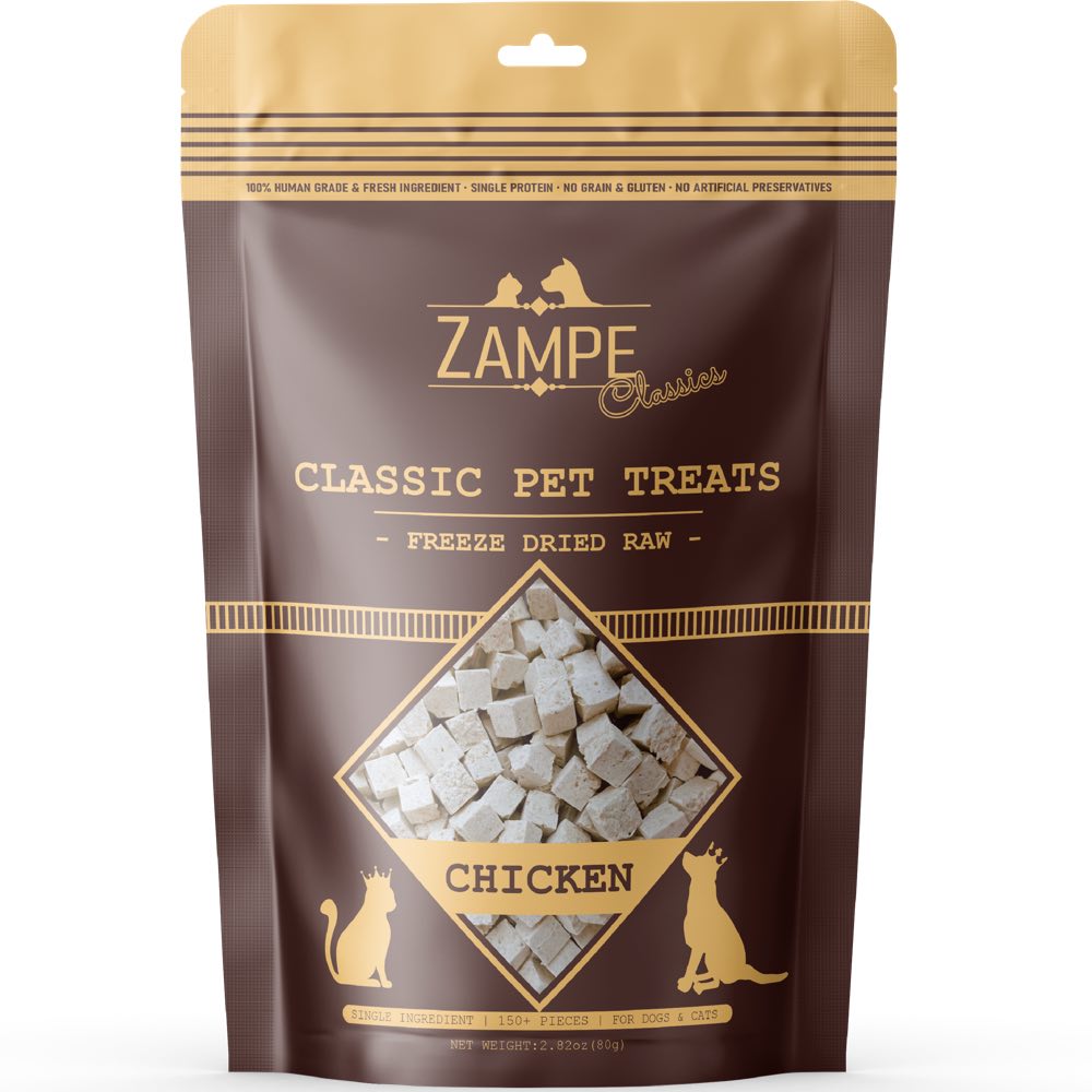 (exp: 25 Oct 2025) Zampe 80g Freeze Dried Chicken Meat Raw Treats For Dogs & Cats