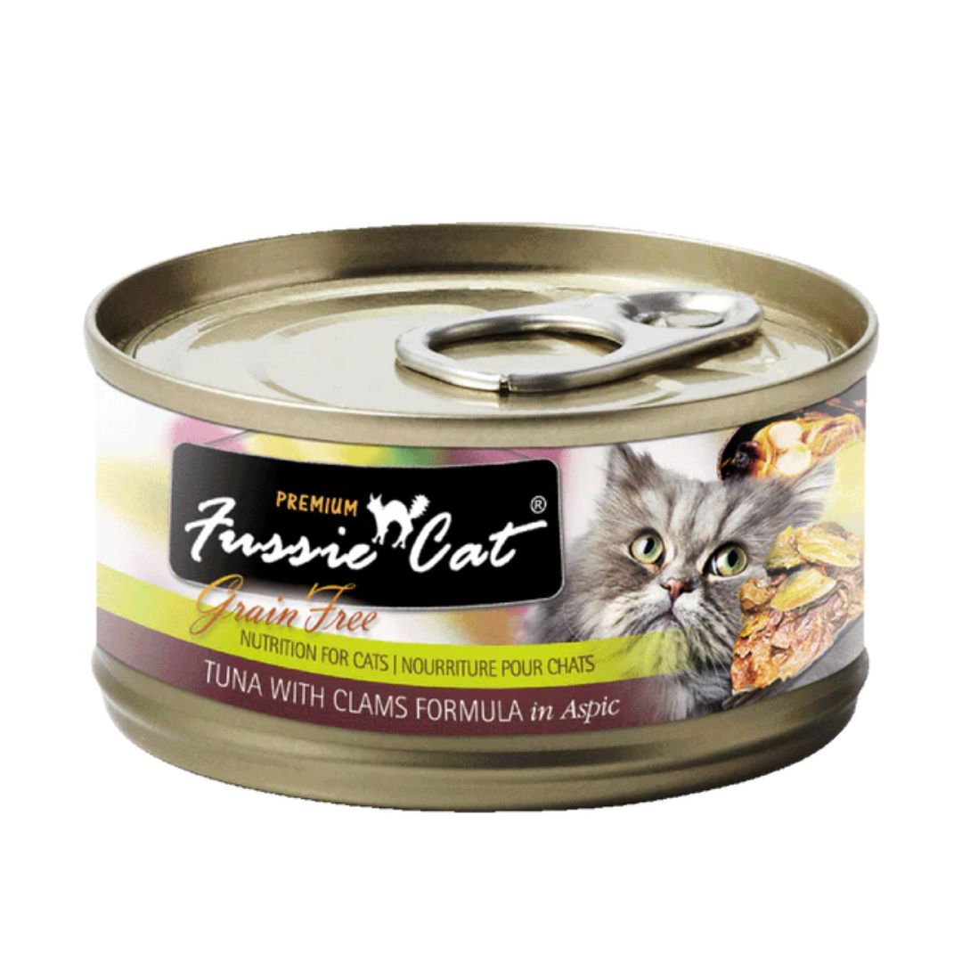 (exp: 02 Mar 2028) Fussie Cat Black Label 80g Tuna With Clams Wet Cat Food In Aspic