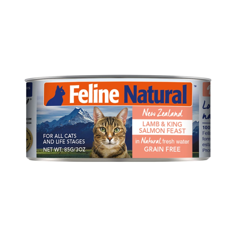 (exp: 02 May 2027) Feline Natural Cat 85g Lamb & King Salmon Feast Canned Wet Cat Food
