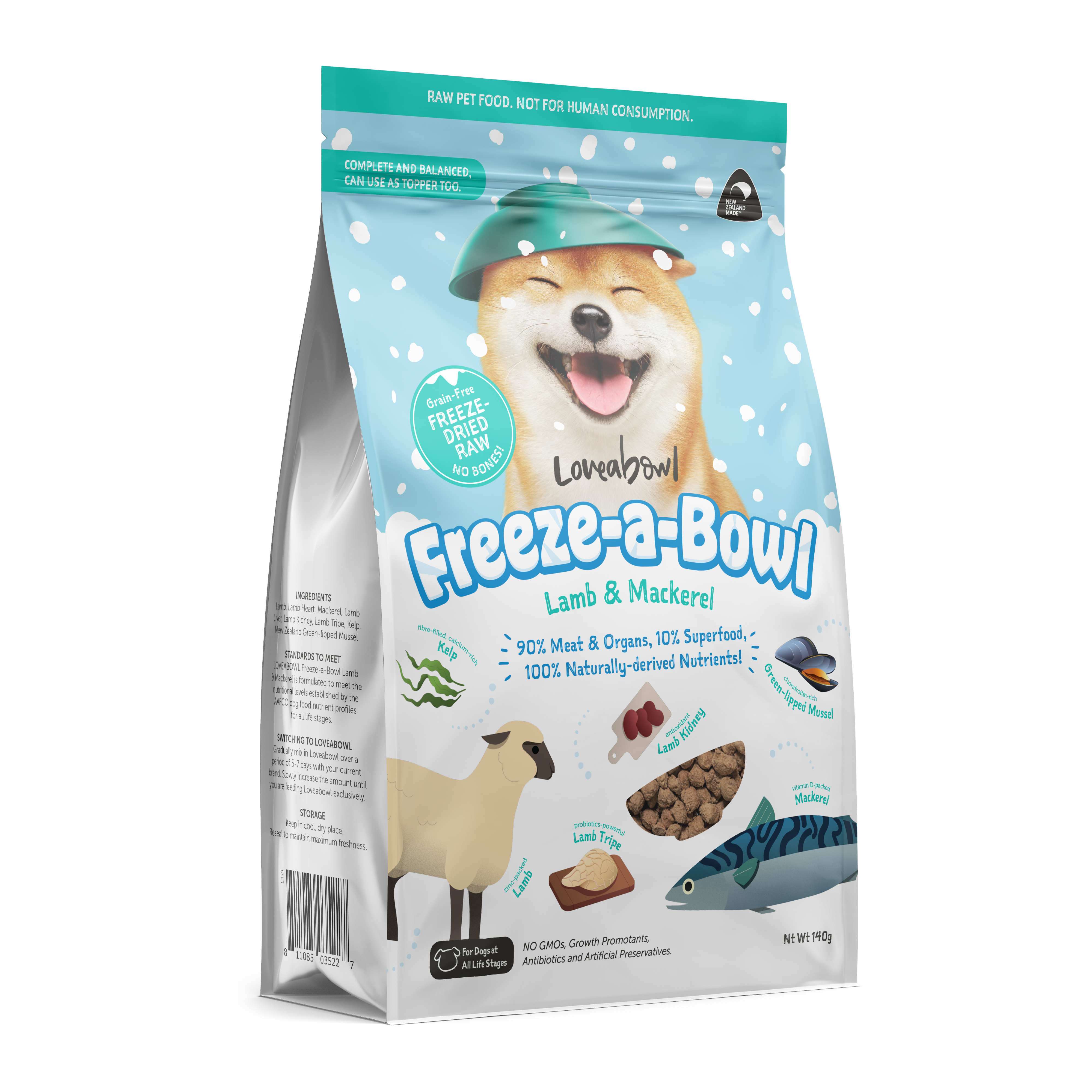 Loveabowl Dog Freeze A Bowl Lamb & Mackerel Dry Dog Food