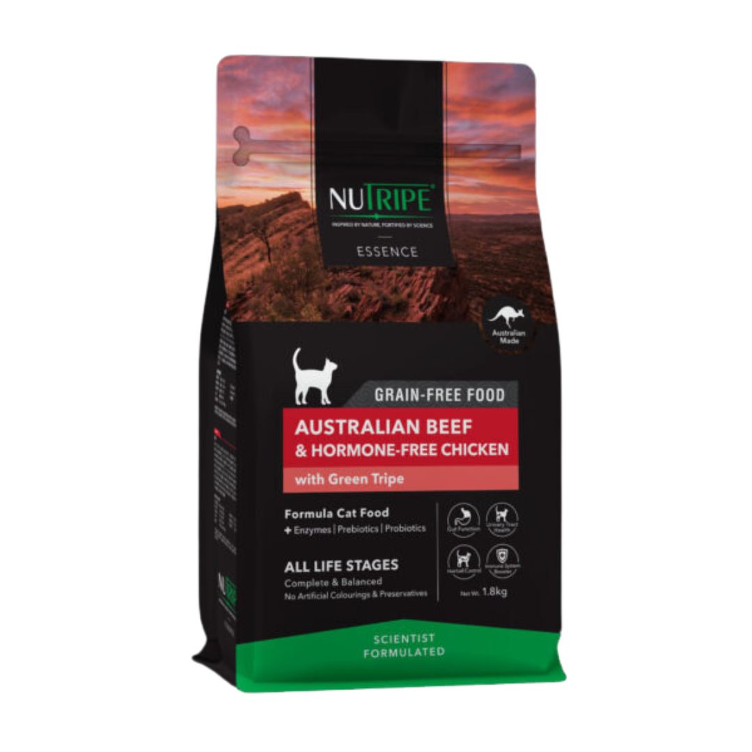 Nutripe Essence Cat 1.8kg Australian Beef And Hormone-free Chicken With Green Tripe Dry Cat Food