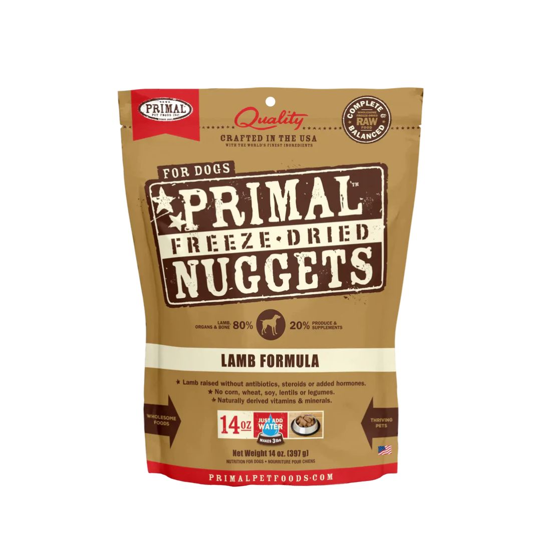 (exp: 27 Mar 2026) Primal Dog 397g Freeze-dried Nuggets Canine Lamb Formula Dry Dog Food