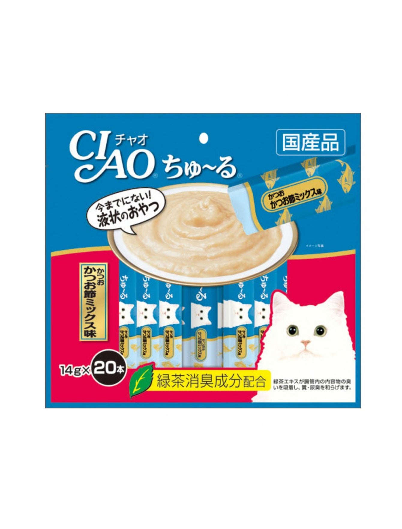 (exp: 05 May 2027) Ciao Churu 14gx20 Tuna Dried Bonito Mix Cat Treat