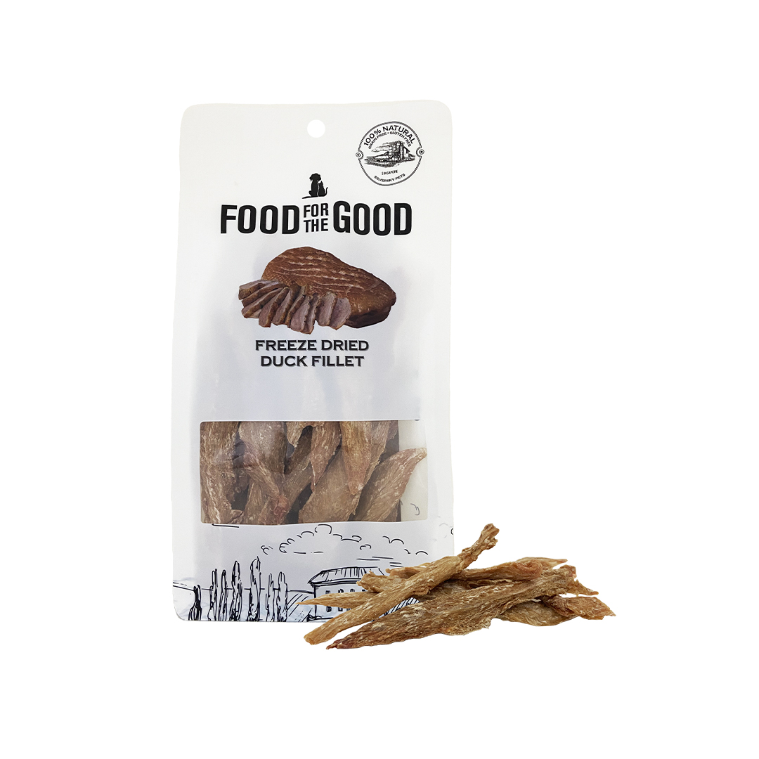 (exp: 24 Apr 2027) Food For The Good Freeze Dried Duck Fillet Dog & Cat Treats 100g