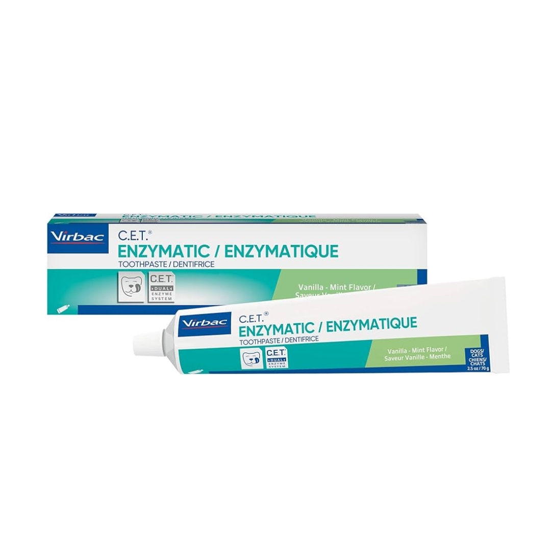 (exp: Jul'2027) Virbac C.e.t. Enzymatic Dog Toothpaste 70g (vanilla Mint) For Dogs And Cats