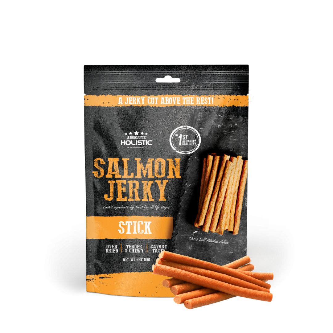 (exp: 15 Dec 2026) Absolute Holistic Dog 100g Jerky Salmon Stick Dog Treat