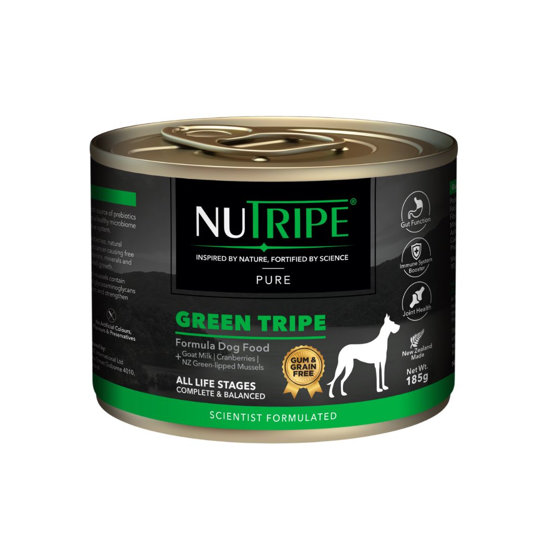 (exp: 15 May 2026) Nutripe Dog 185g Gum & Grain Free Pure Green Tripe Dog Canend Food
