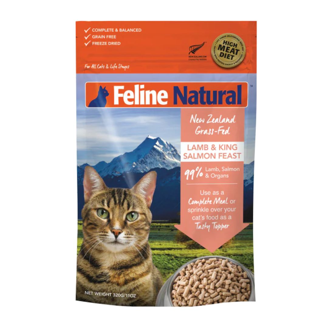 (exp: 08 Jan 2027) Feline Natural Freeze Dried 320g Lamb & King Salmon Feast Dry Cat Food