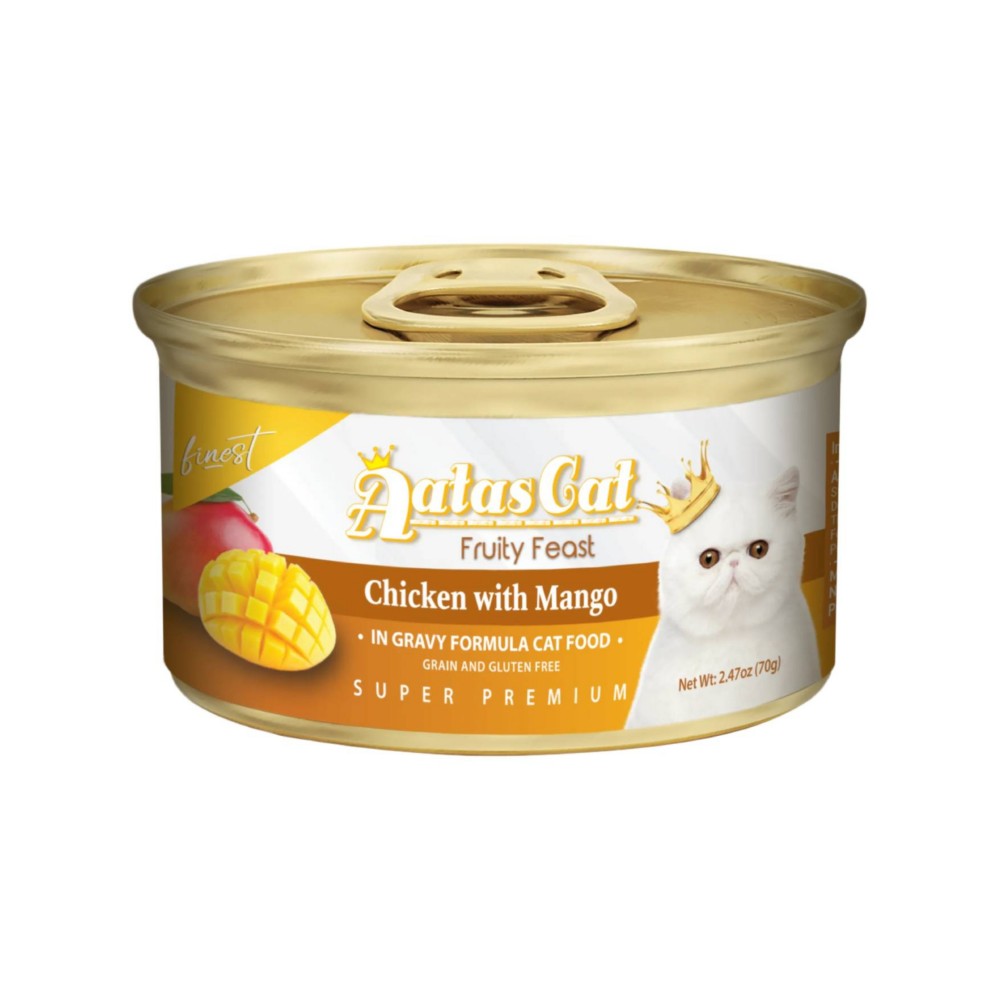 (exp: 04 Apr 2028) Aatas Cat 70g Finest Fruity Feast Chicken With Mango In Gravy Wet Canned Food
