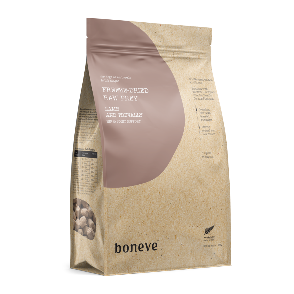 Boneve Earthmade Dog Freeze Dried Raw Prey Lamb Trevally Dry Dog Food