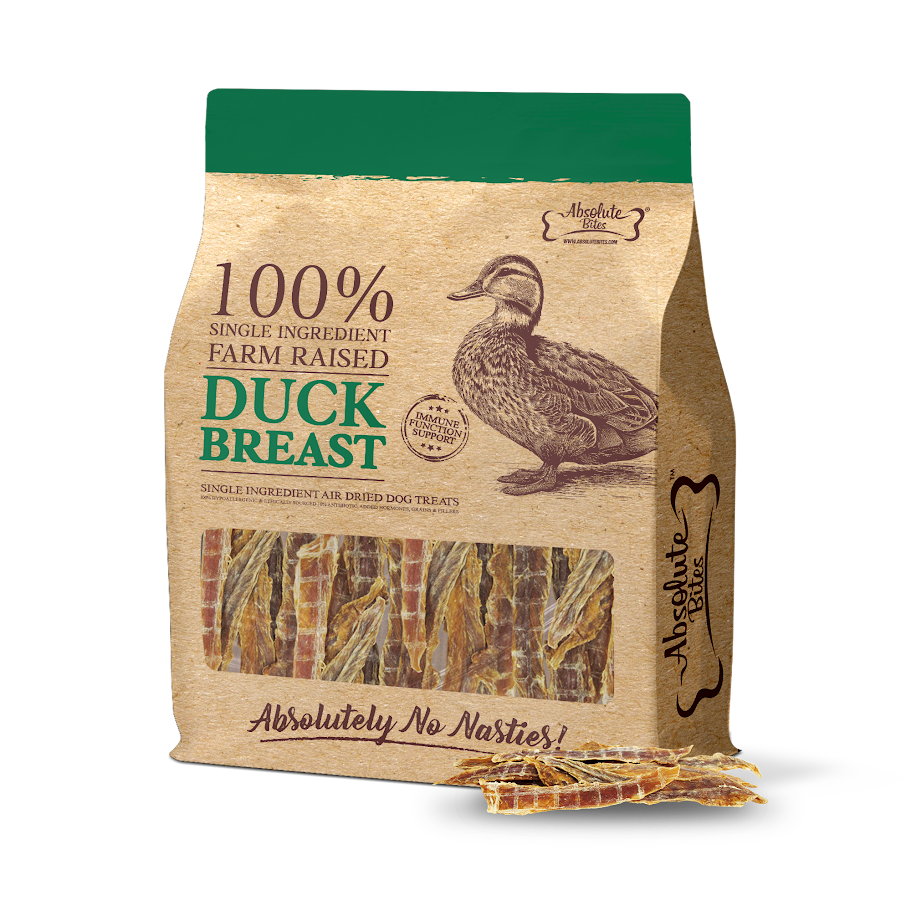 (exp: 13 Apr 2027) Absolute Bites Air Dried 350g Duck Breast Cat & Dog Treat