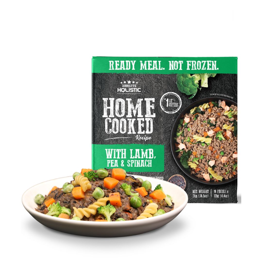 (exp: 19 Jan 2026) Absolute Holistic Home Cooked Recipe 2kg (125g X 16) Lamb, Peas & Spinach Dog Food