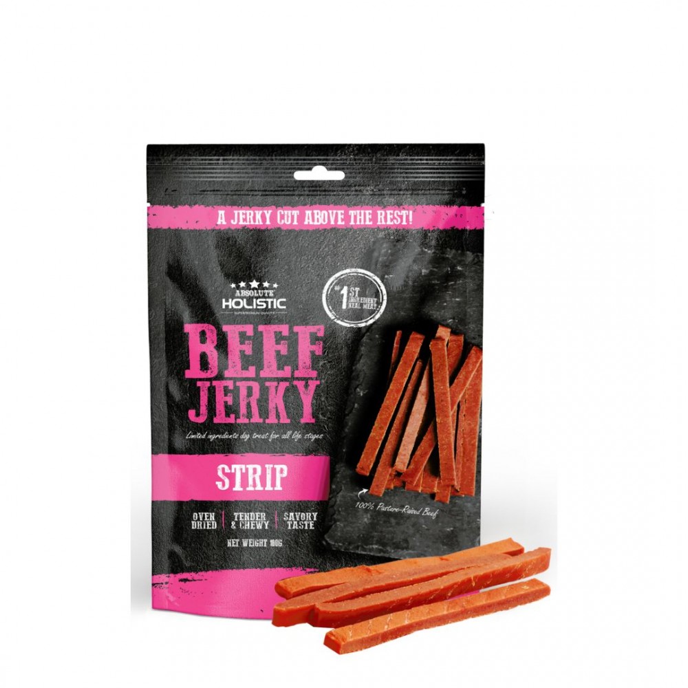 (exp: 23 May 2026) Absolute Holistic Dog 100g Jerky Beef Strip Dog Treat
