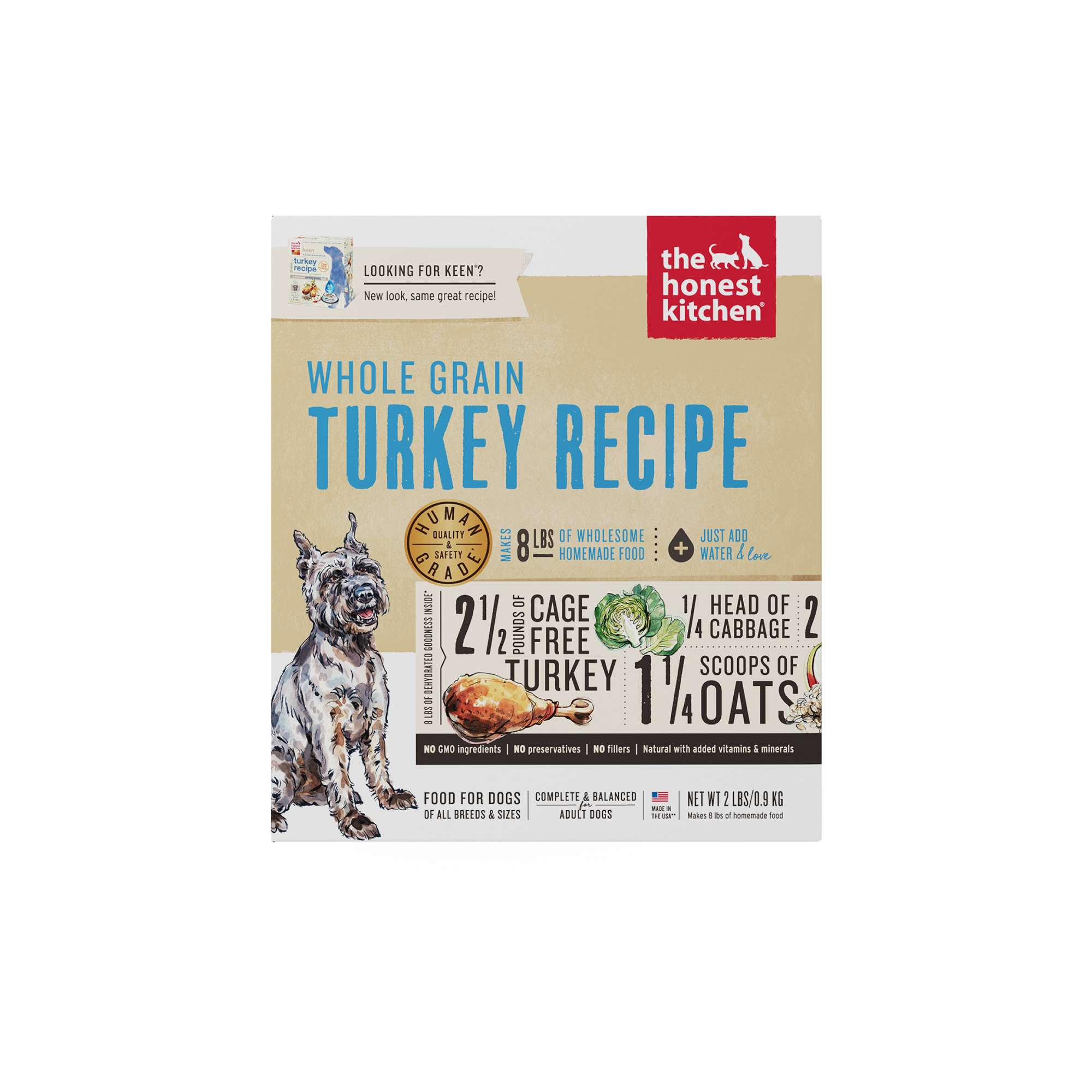 The Honest Kitchen Dog 2lbs Dehydrated Turkey Whole Grain Dry Dog Food