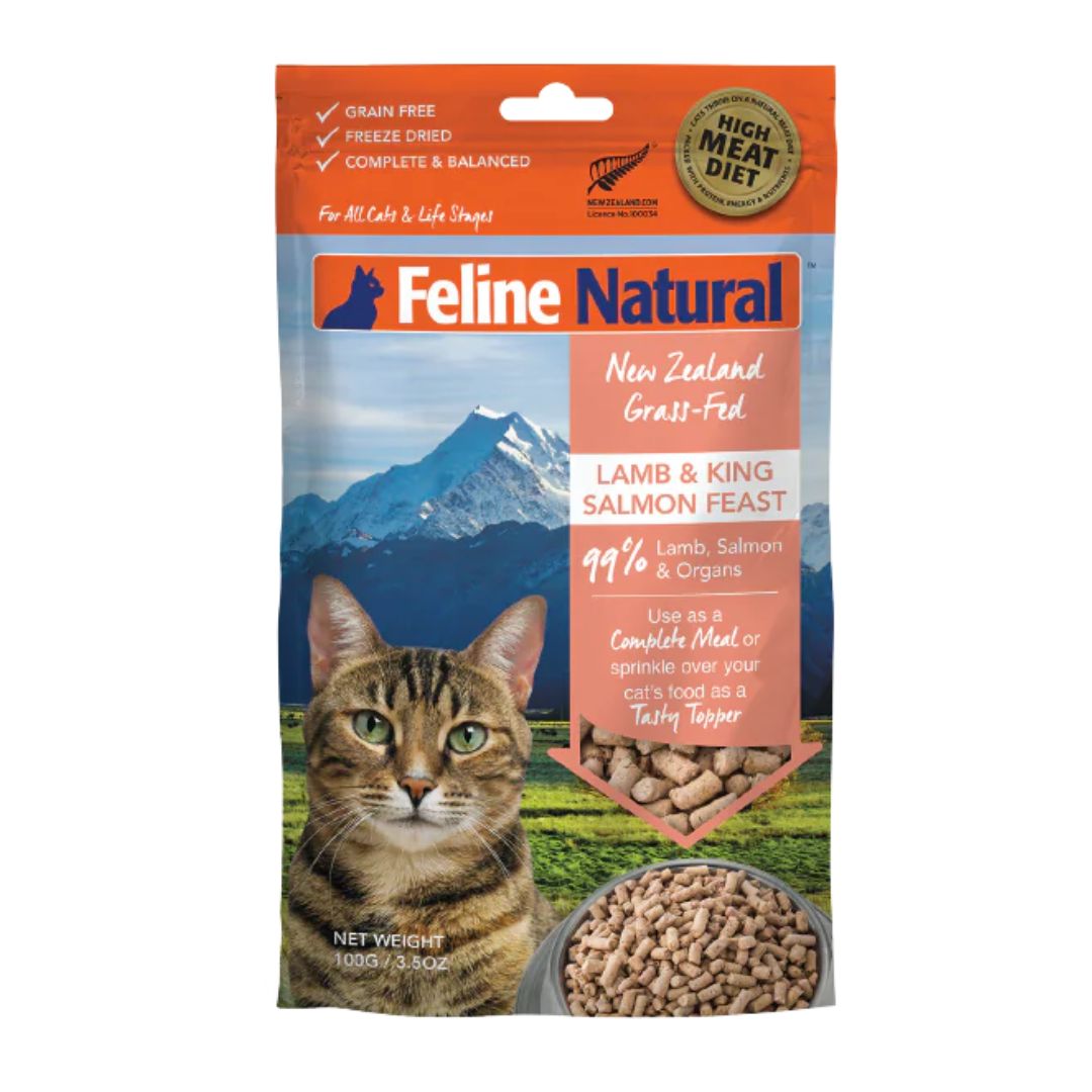 (exp: 03 Feb 2027) Feline Natural Freeze Dried Topper 100g Lamb & King Salmon Feast Dry Cat Food