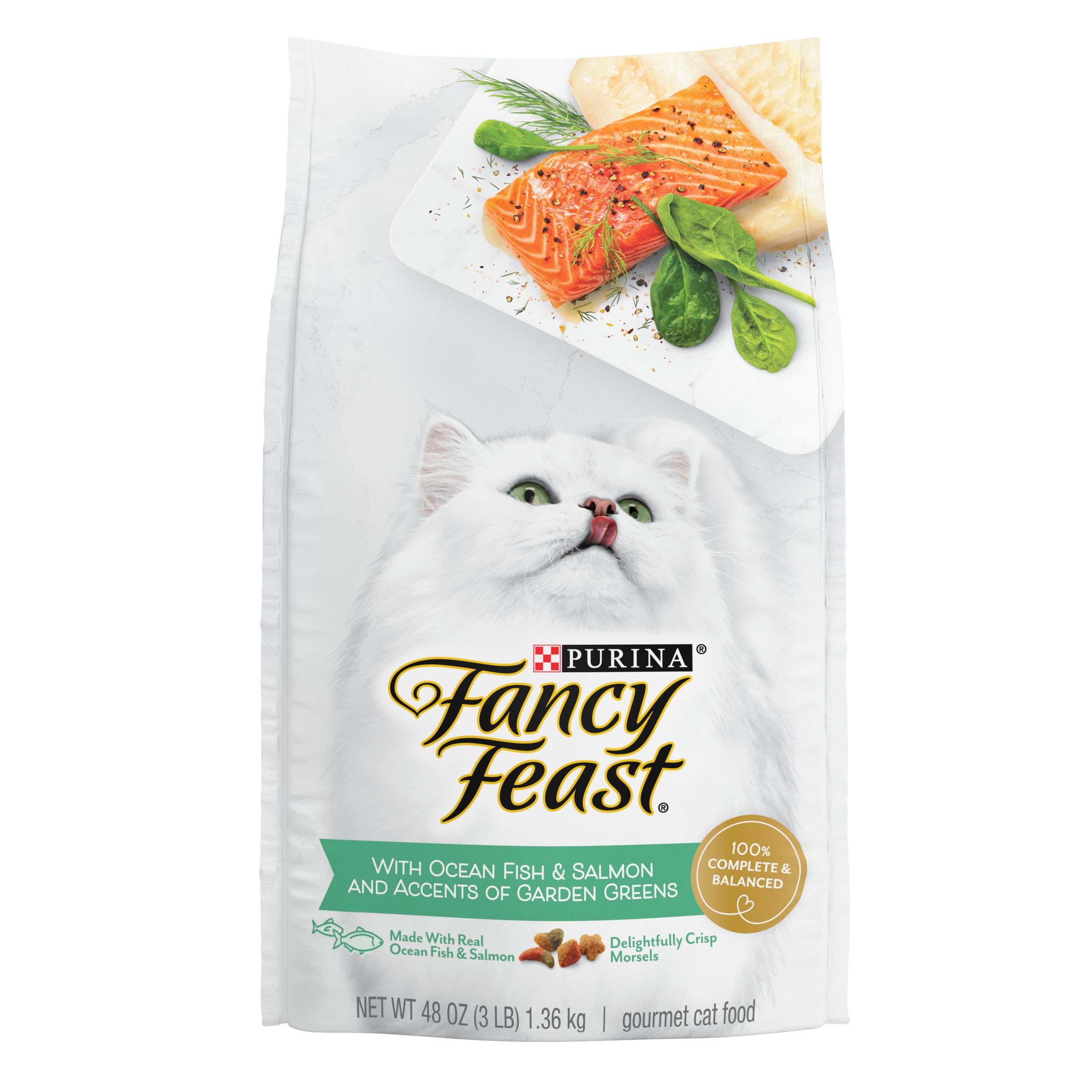 (exp: May'2026) Fancy Feast Cat 1.36kg Gourmet Gold Ocean Fish & Salmon Dry Cat Food