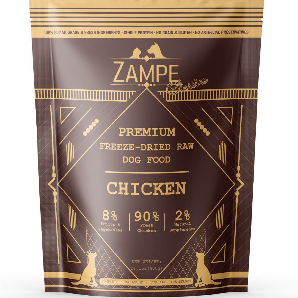 (exp: 01 Jul 2026) Zampe Dog 400g Freeze Dried Raw Chicken Slider Raw Dog Food