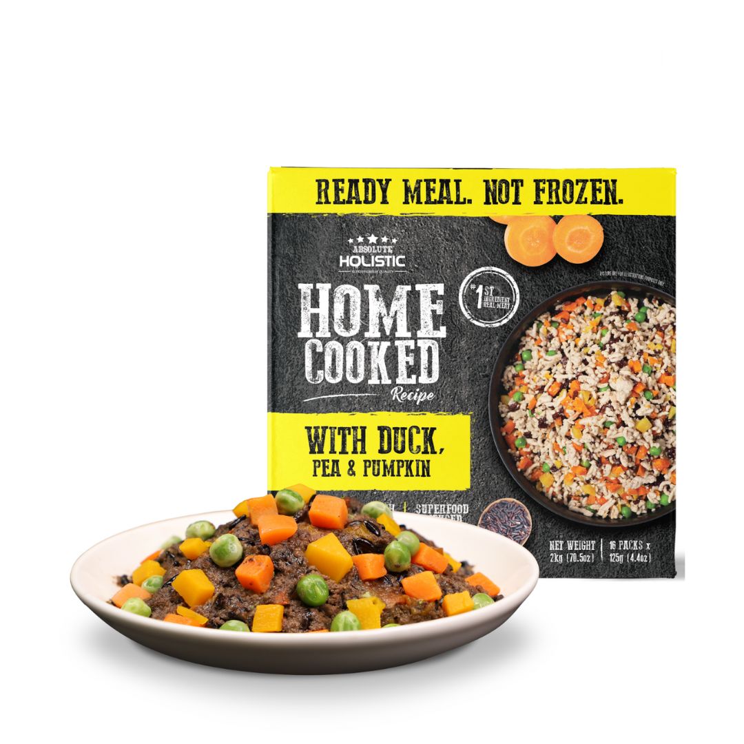(exp: 20 Jan 2026) Absolute Holistic Home Cooked Recipe 2kg (125g X 16) Duck, Peas & Pumpkin Dog Food
