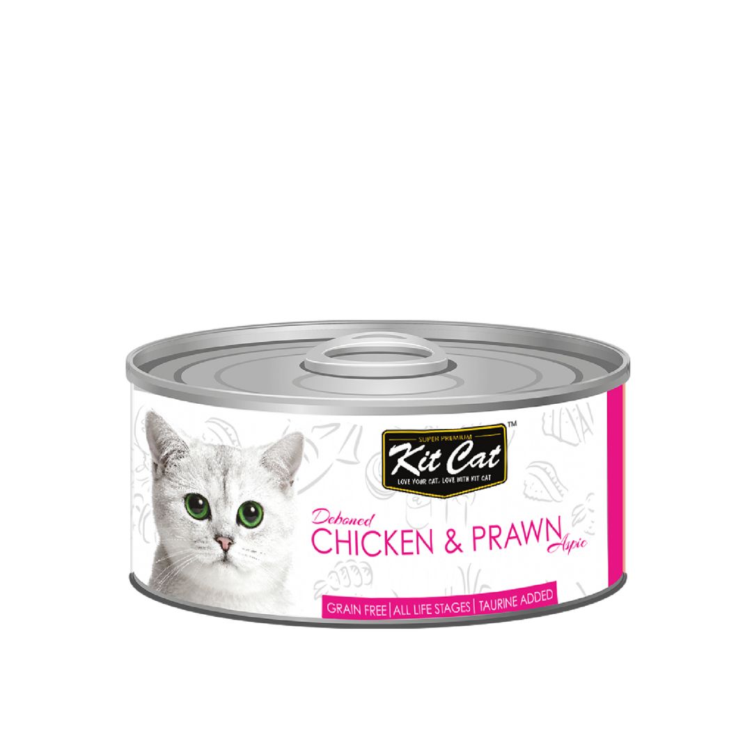 (exp: 08 Nov 2027) Kit Cat 80g Deboned Toppers Canned Chicken & Prawn Wet Cat Food