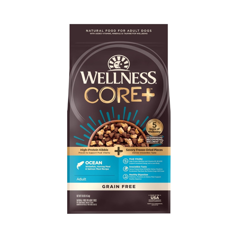 Wellness Core+ (formerly Rawrev) Dog 9kg (18lb) Ocean With Freeze Dried Salmon Grain Free Dry Dog Food