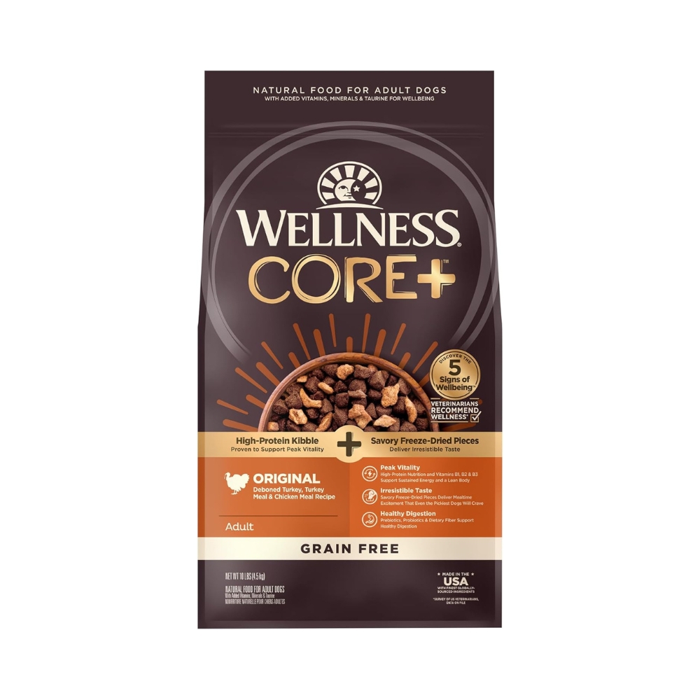(exp: 17 Apr 2026) Wellness Core+ (formerly Rawrev) Dog 4.5kg (10lb) Original With Freeze Dried Turkey Grain Free Dry Dog Food