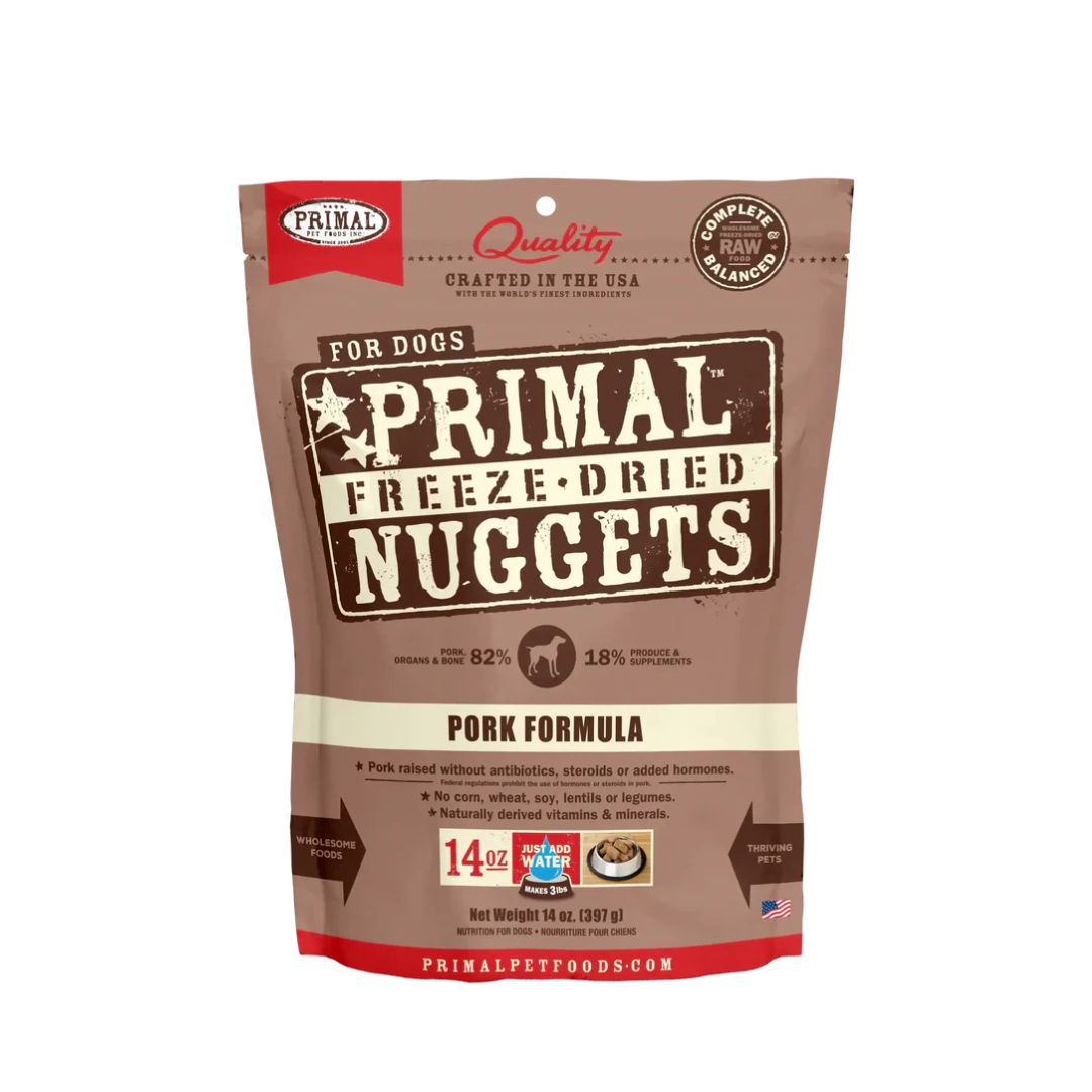 (exp: 11 Jan 2026) Primal Dog 397g Freeze-dried Nuggets Canine Pork Formula Dry Dog Food