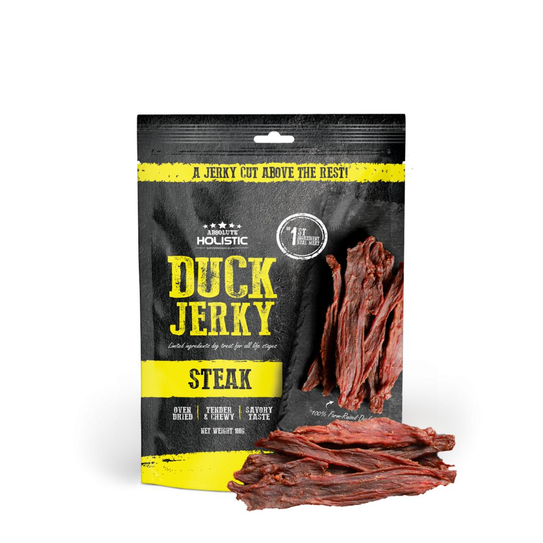 (exp: 15 Dec 2026) Absolute Holistic Dog 100g Jerky Duck Steak Dog Treat