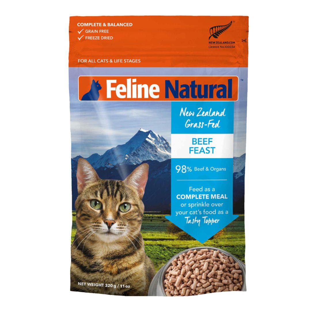 (exp: 15 Aug 2026) Feline Natural Freeze Dried 320g Beef Feast Dry Cat Food