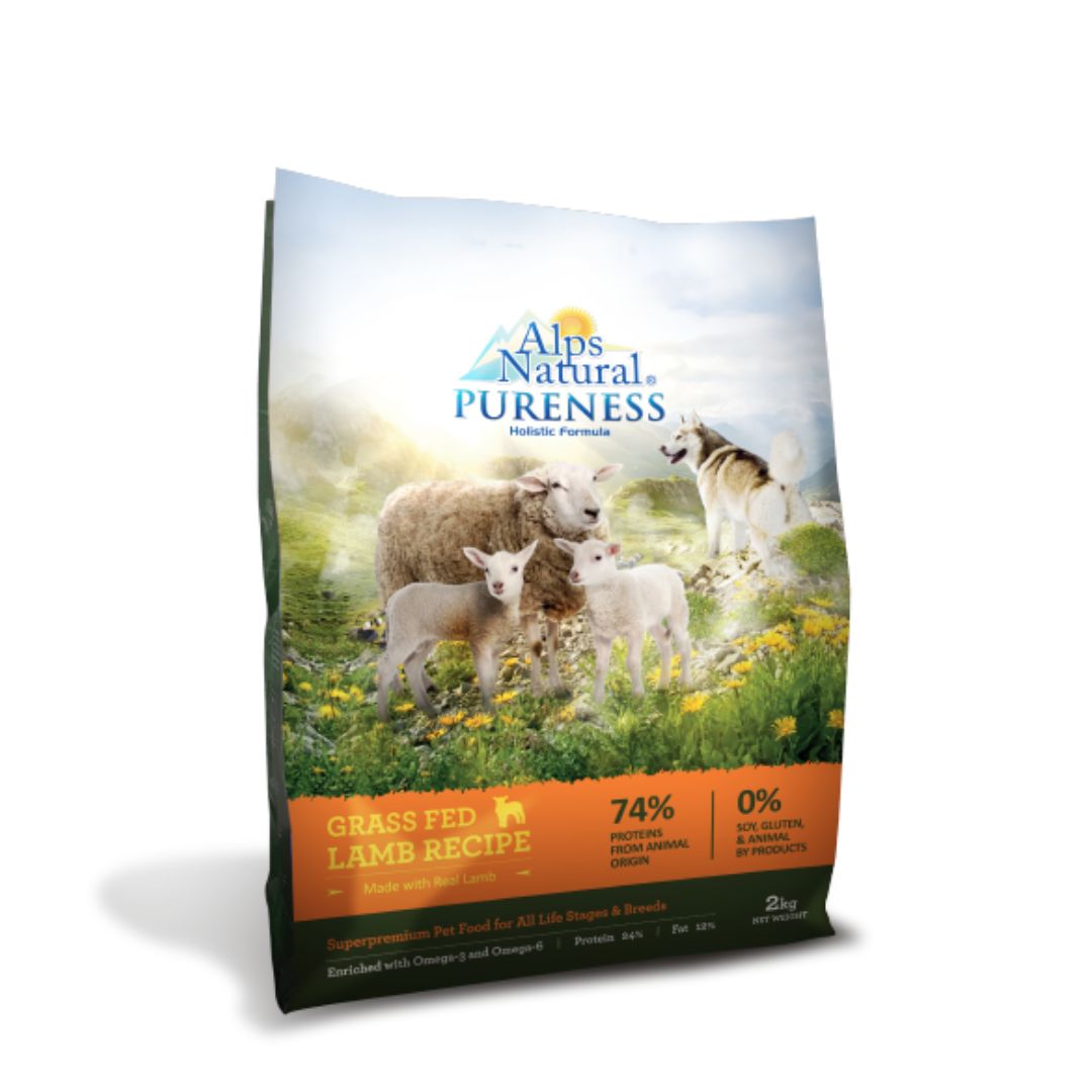 (exp: 11 Sep 2026) Alps Natural Pureness 2kg Grass Fed Lamb Recipe Dry Dog Food