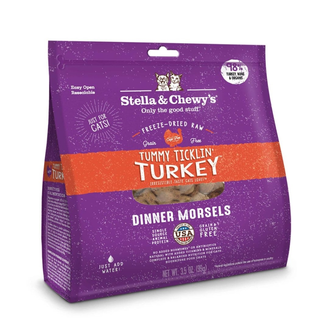Stella & Chewy's Cat Freeze Dried Dinner Morsels 510g Tummy Tucklin Turkey Raw Cat Food