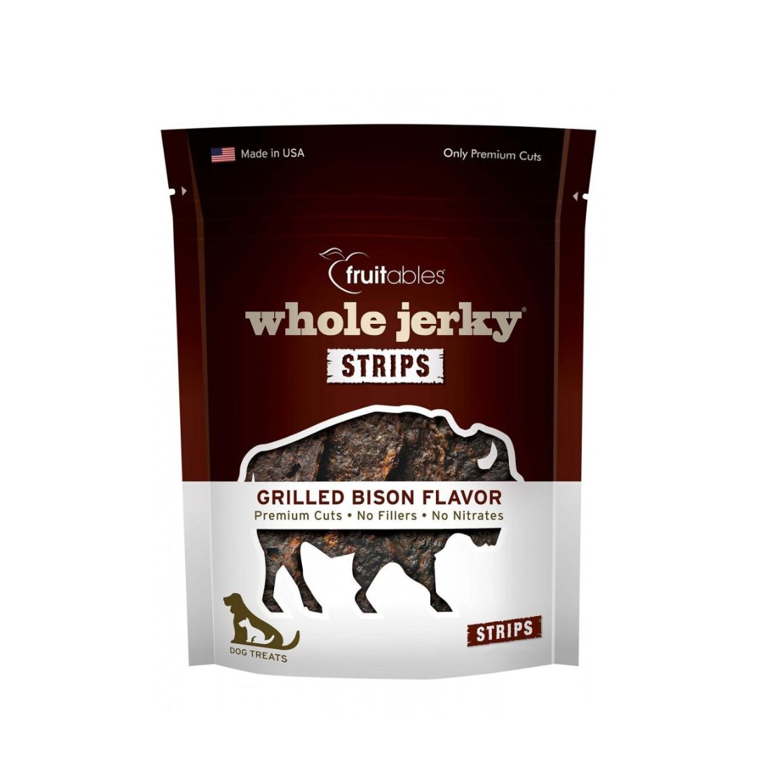 Fruitables Dog 5oz Wildly Natural Grilled Bison Jerky Strips Dog Treats