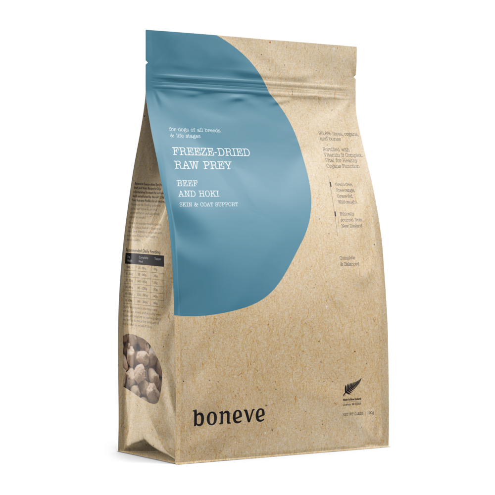 Boneve Earthmade Dog Freeze Dried Raw Prey Beef Hoki Dry Dog Food
