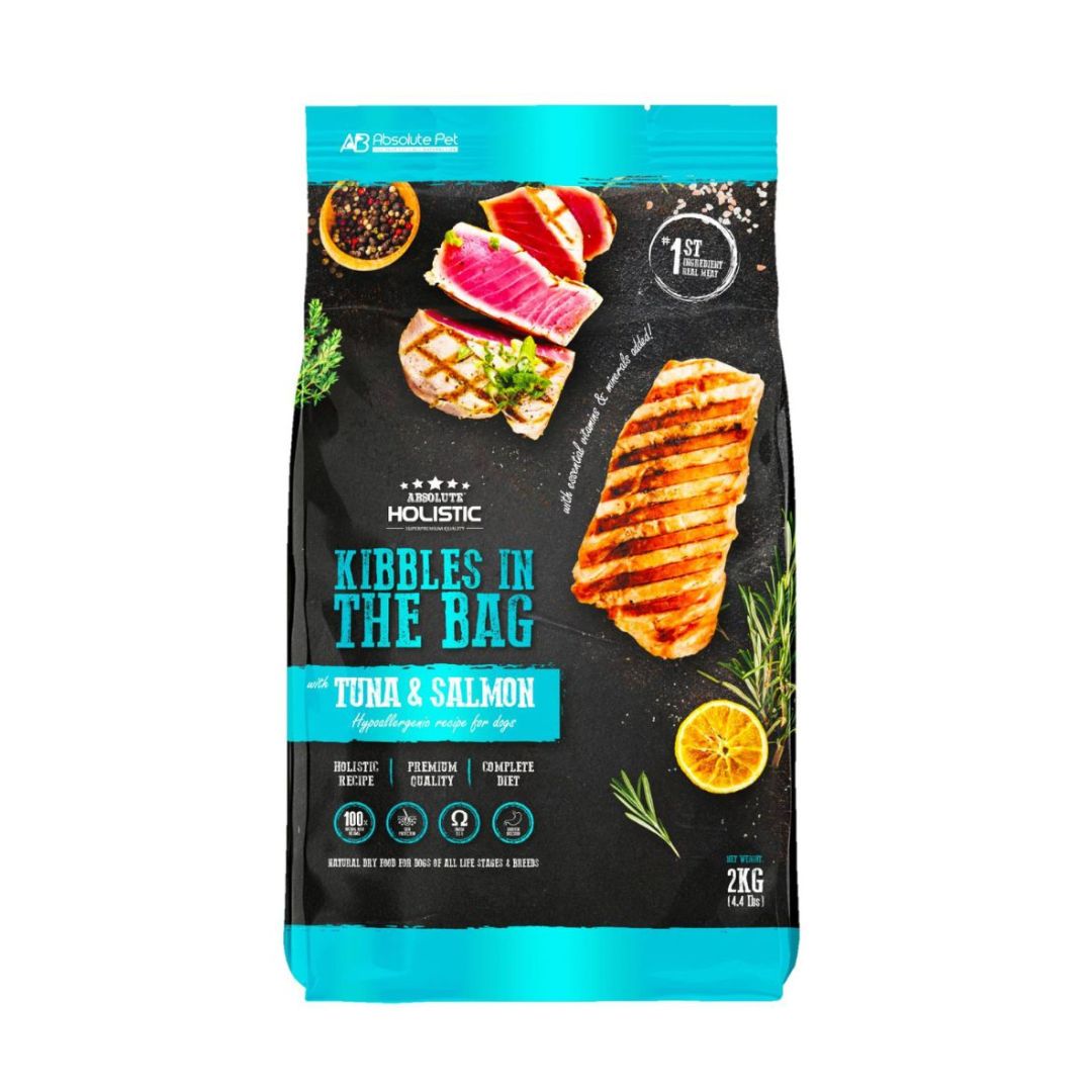 (exp: 20 Nov 2026) Absolute Holistic Dog 2kg Kibbles In The Bag Tuna & Salmon Dry Dog Food