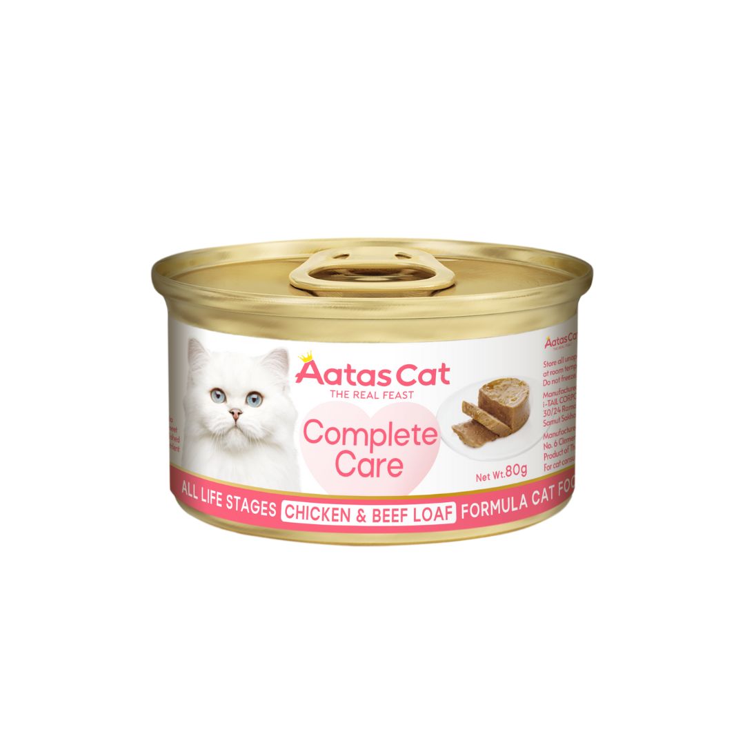 (exp: 05 Nov 2027) Aatas Cat 80g Complete Care Chicken & Beef Loaf Formula Wet Cat Food