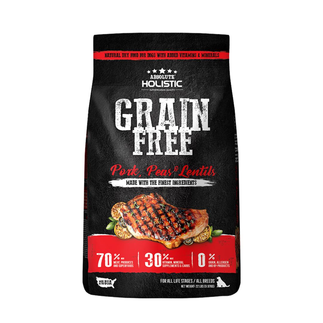 (exp: 21 Jan 2027) Absolute Holistic Dog 9.97kg Grain Free Pork & Peas Dry Dog Food