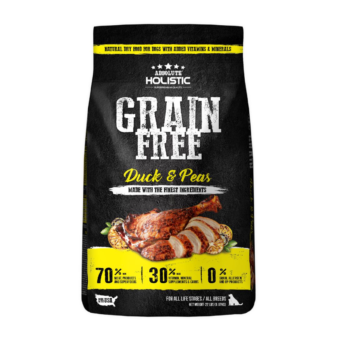 (exp: 27 Jun 2026) Absolute Holistic Dog 9.97kg Grain Free Duck & Peas Dry Dog Food