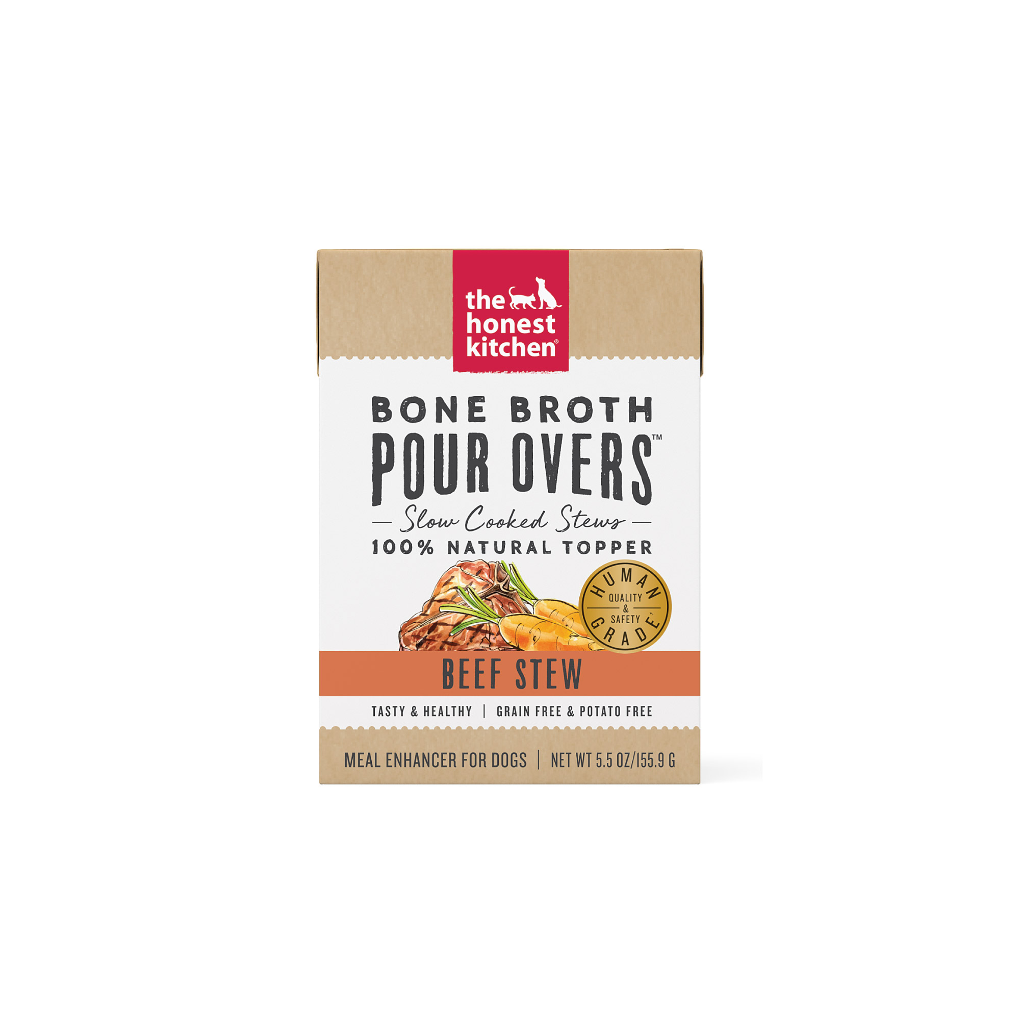 The Honest Kitchen Dog 5.5oz Bone Broth Pour Overs Beef Stew Dog Food Toppers