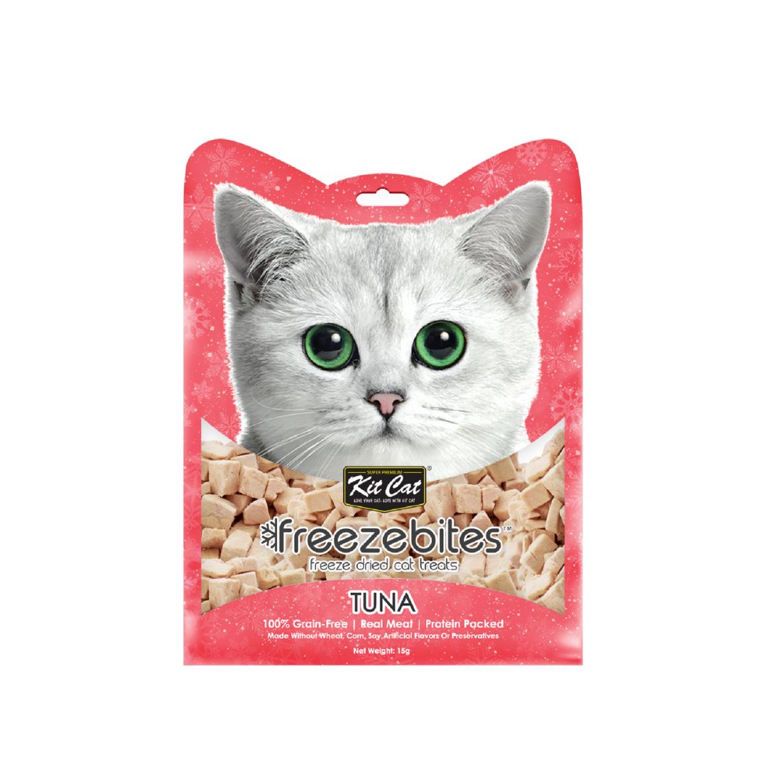 (exp: 05 Mar 2027) Kit Cat Freeze Bites Tuna 15g Freeze Dried Cat Treat