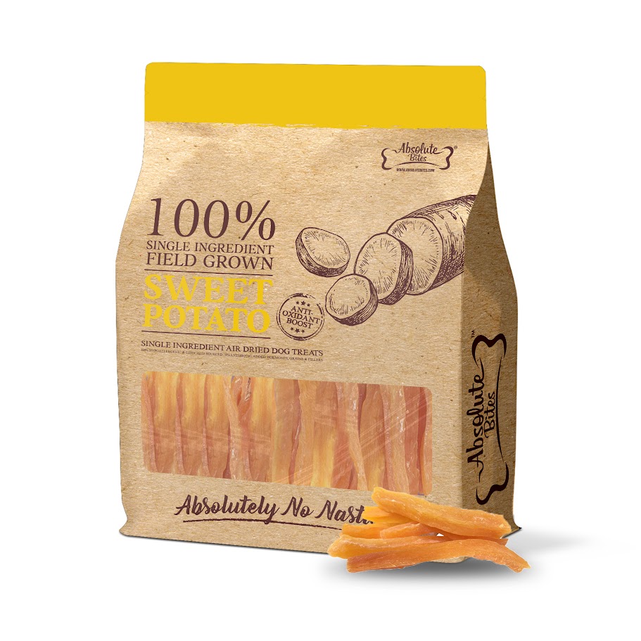 (exp: 09 Jan 2027) Absolute Bites Air Dried 900g Sweet Potato Wedges Dog Treat