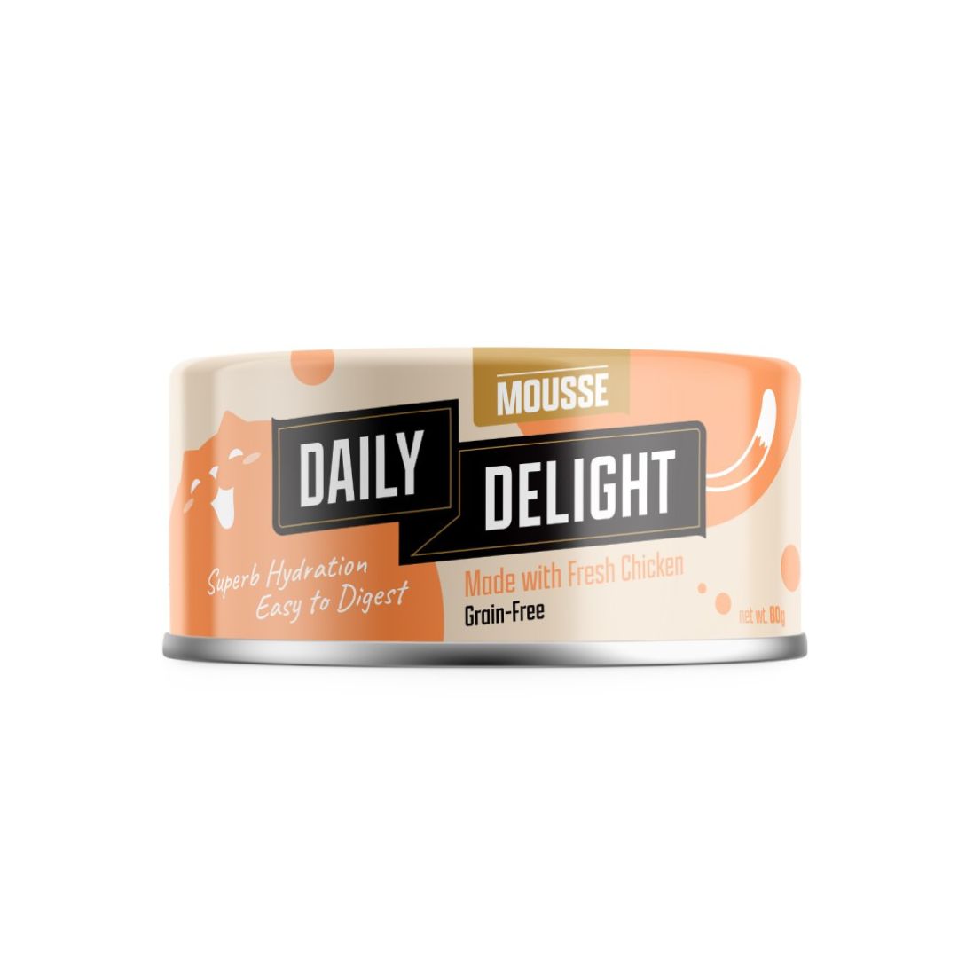 (exp: 24 Apr 2028) Daily Delight Cat Mousse 80g Fresh Chicken Wet Cat Food