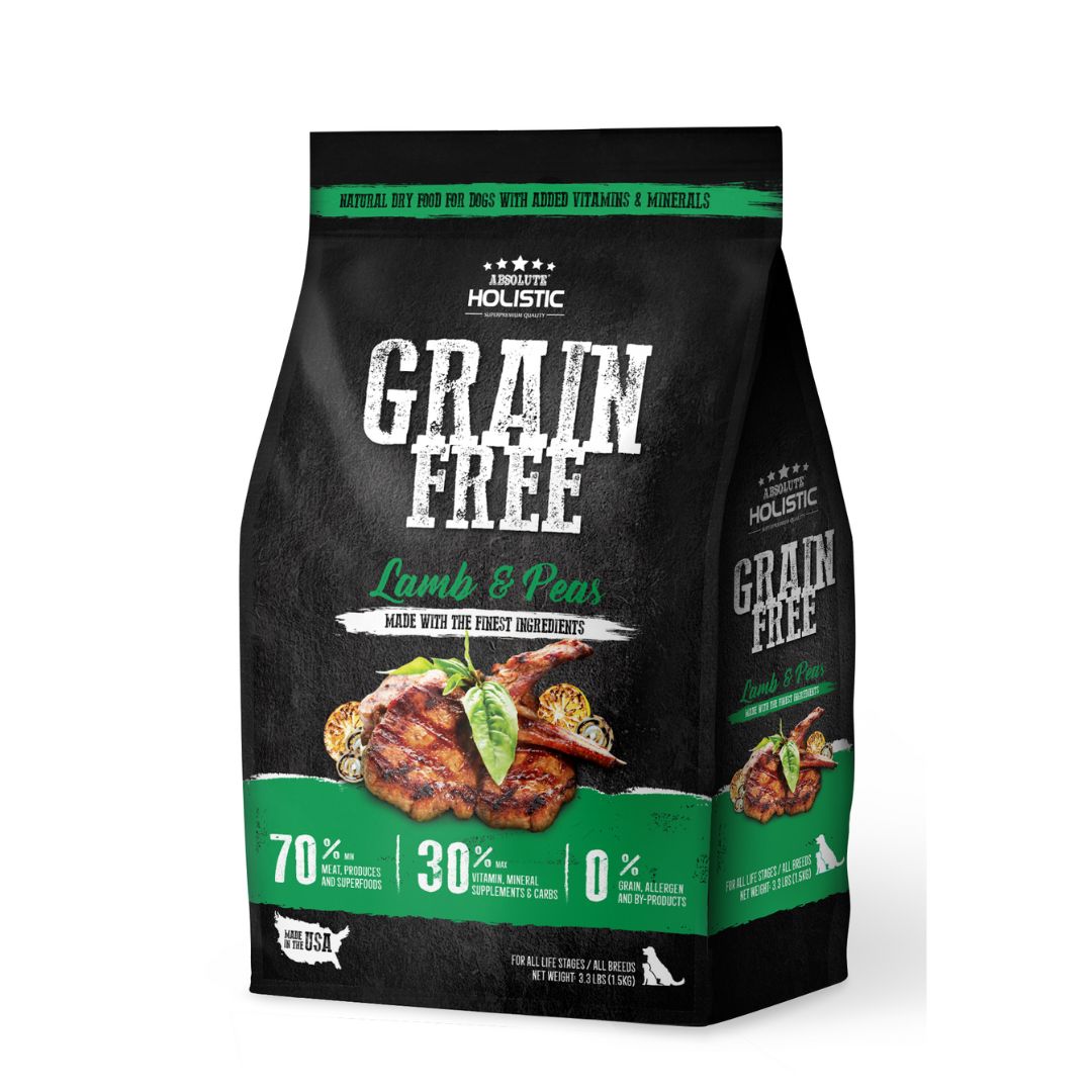 (exp: 25 Oct 2026) Absolute Holistic Dog 1.5kg Grain Free Lamb & Peas Dry Dog Food