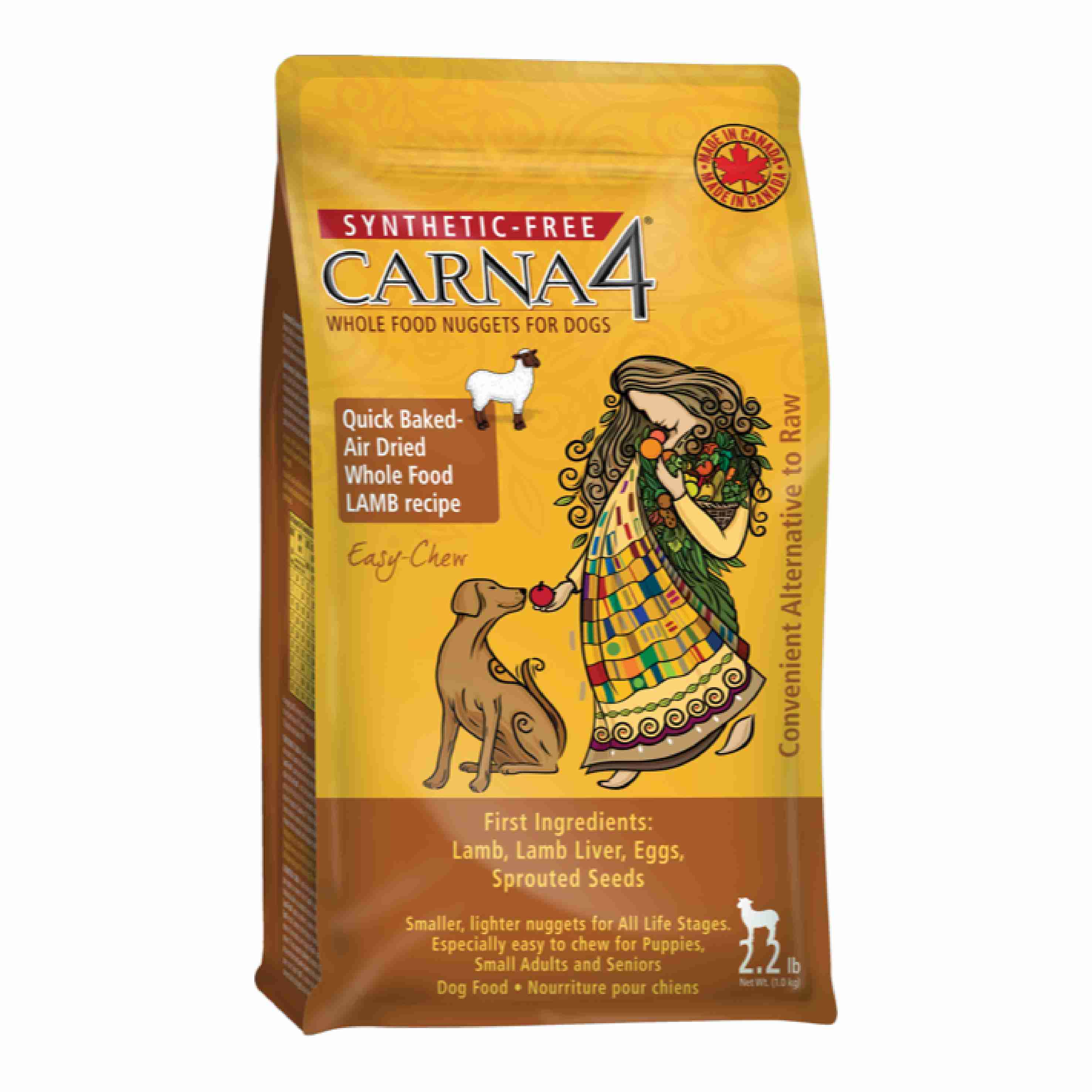(exp: 22 Jul 2026) Carna4 Dog 2.2lbs (1kg) Quick-baked Air Dried Easy Chew Lamb Dog Food