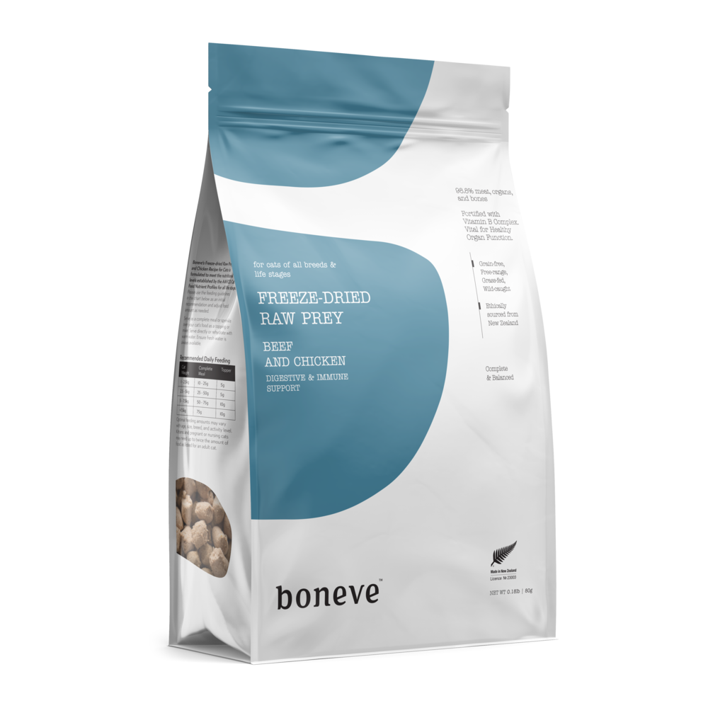 Boneve Earthmade Cat Freeze Dried Raw Prey Beef Chicken Dry Cat Food