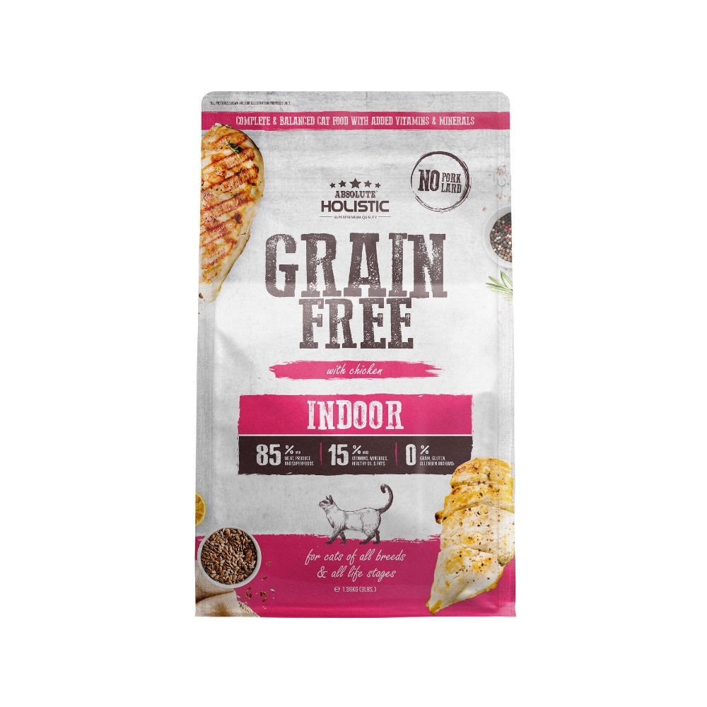 (exp: 05 May 2027) Absolute Holistic Cat 3lbs Grain Free Indoor Dry Cat Food